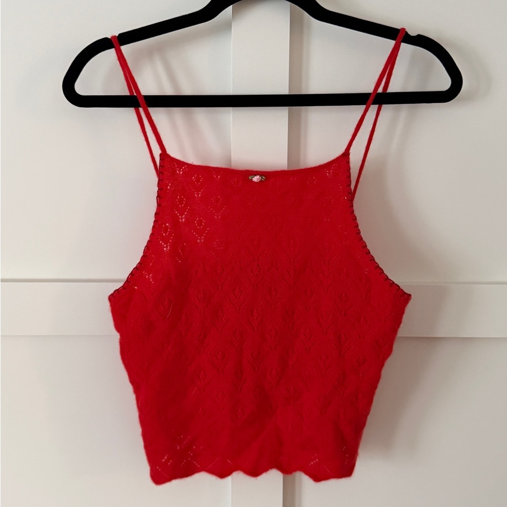 FREE PEOPLE Knit Red Women's Tank